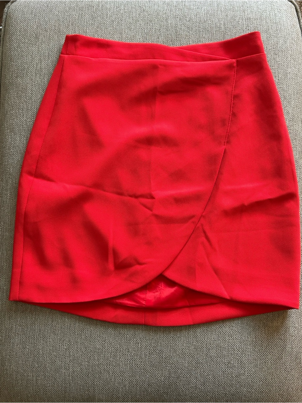 bebe Red Tulip Wrap Mini Skirt